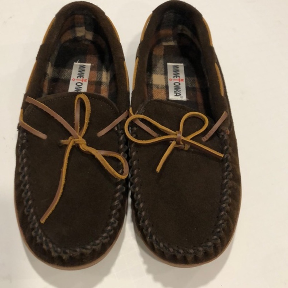 Minnetonka Men's Brown Moccasins Size 10